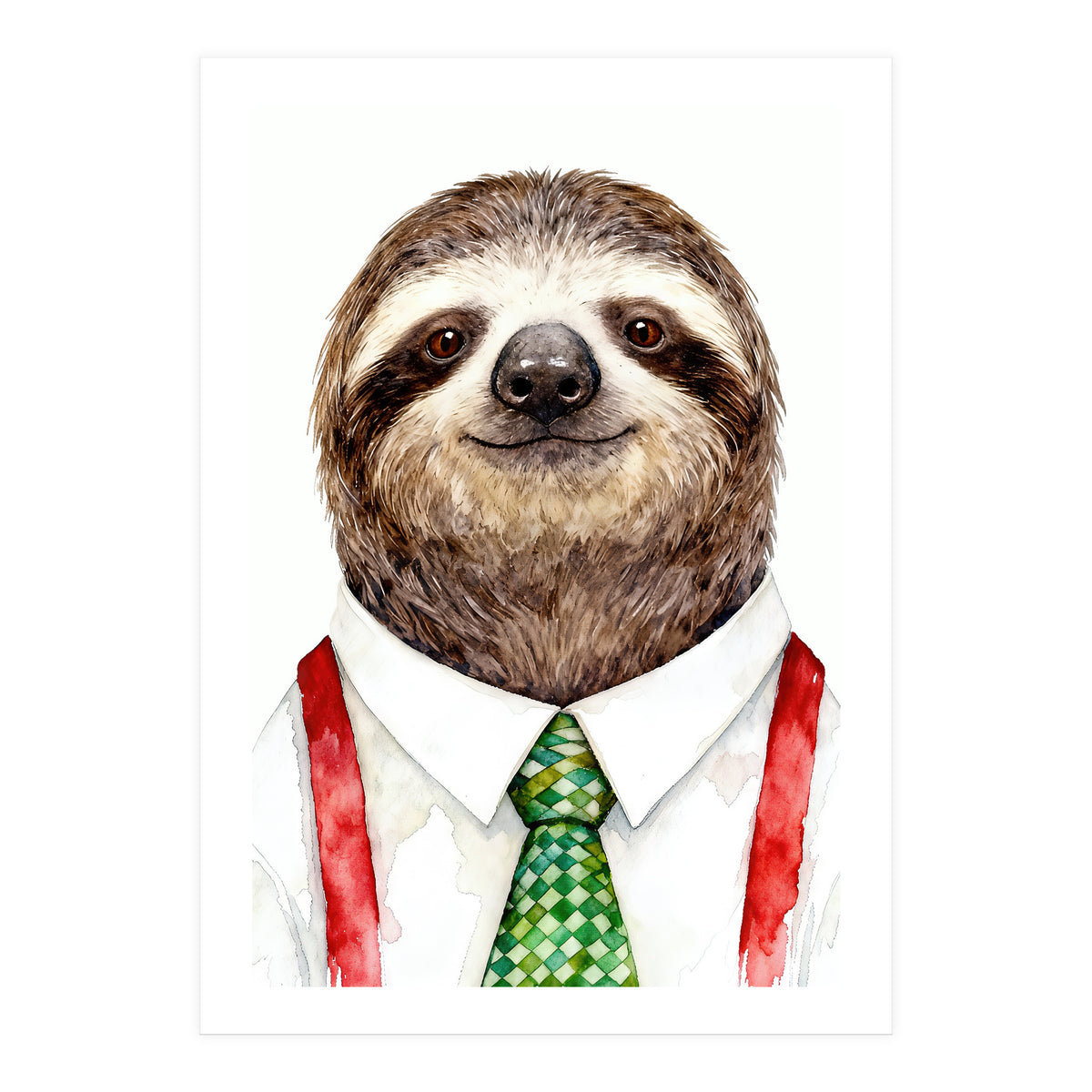 Sloth in the office Attire (Print Only)