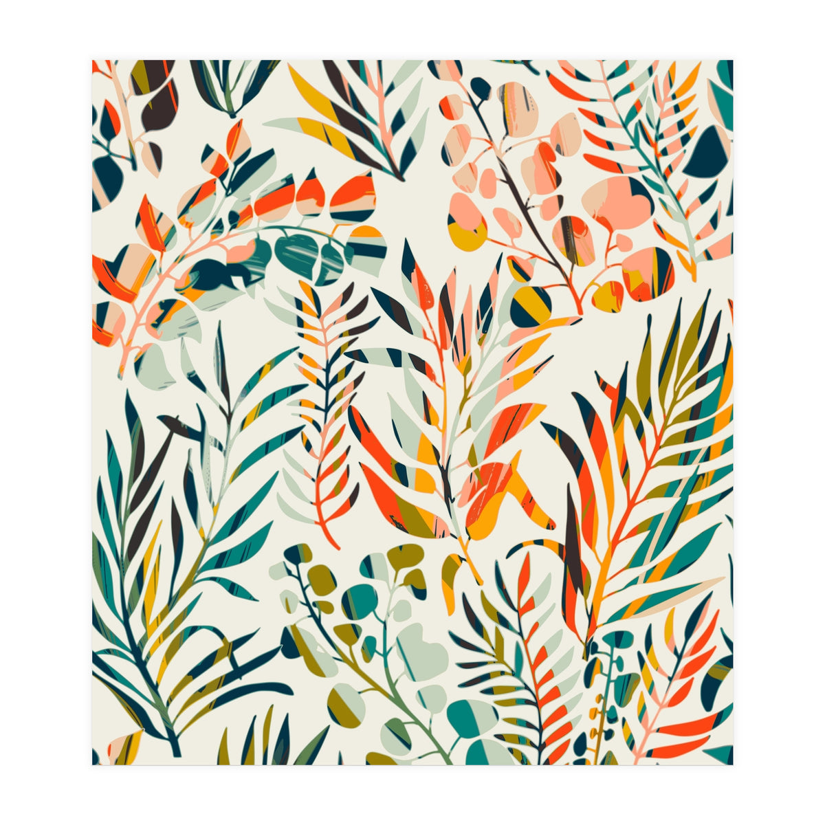 Colorful Leaves Pattern (Print Only)