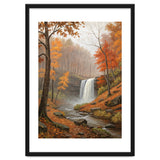Serene Autumn Waterfall in Misty Forest thumbnail