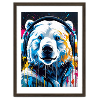 Polar Bear In Headphones, Graffiti