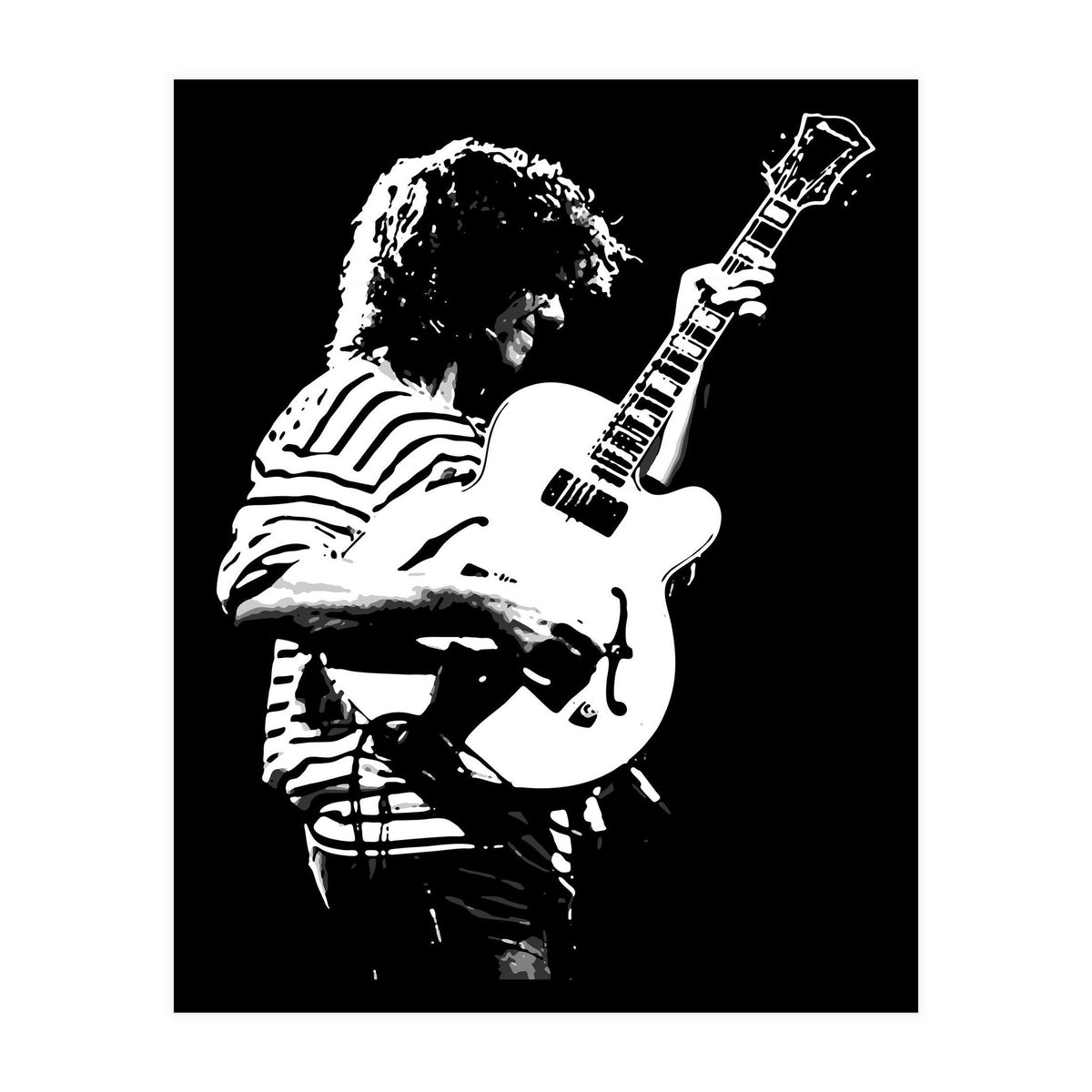 Pat Metheny American Jazz Musician in Monochrome (Print Only)