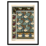 The water lily, Nelumbo lutea, in wallpaper and tile patterns. Lithograph by Verneuil. thumbnail