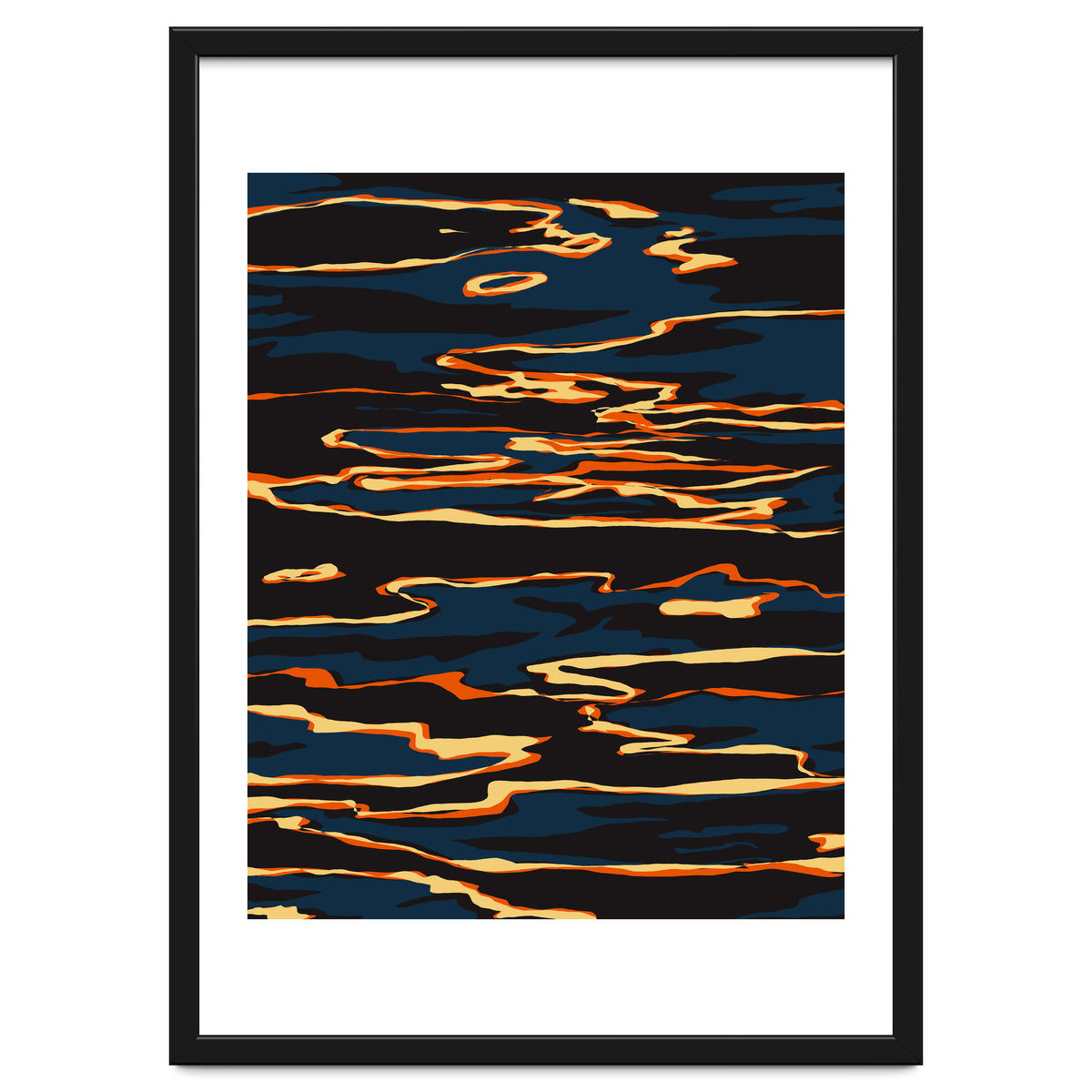 Sunset Reflection, Positivity Hope Growth Optimism Mindset, Nature Marble Dark Ocean