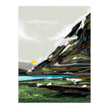 Graze, Cattle Nature Landscape Painting, Mountains Wild Adventure Cows, Animals Grassland Bohemian (Print Only) thumbnail