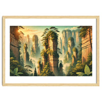 Vintage China, Zhangjiajie Stone Pillars Poster