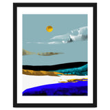 Duality & Intention, Abstract Nature Landscape Adventure Painting, Travel Mountains Sun Sky Scandinavian Clouds thumbnail