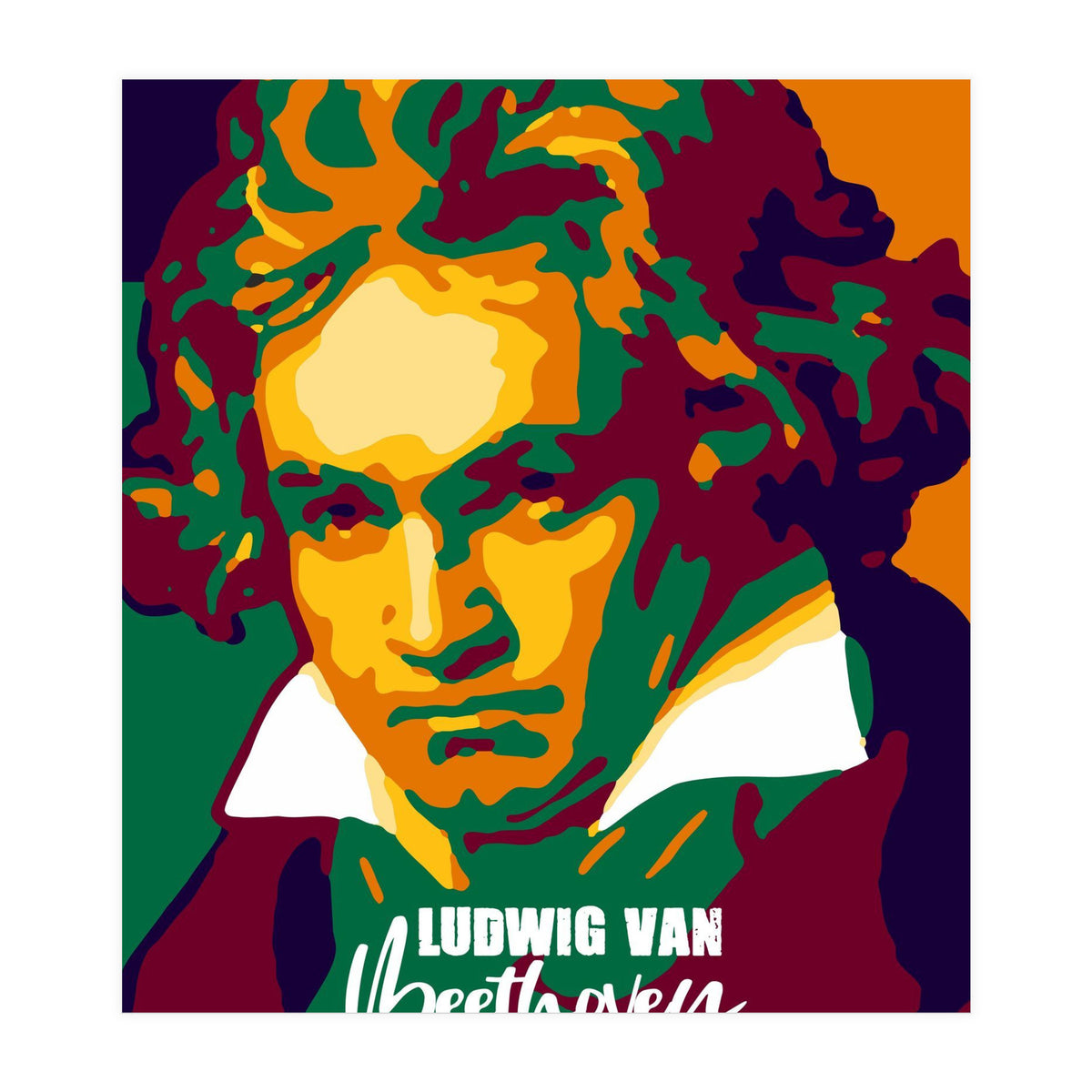 Ludwig Van Beethoven Colorful Art (Print Only)