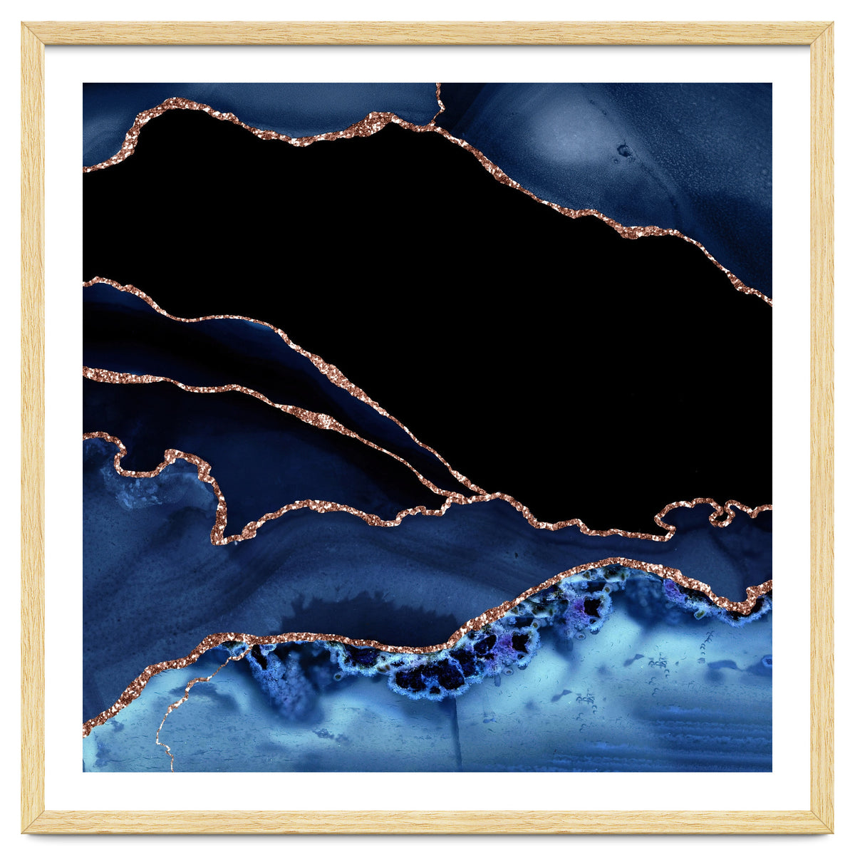 Navy & Rose Gold Agate Texture 14