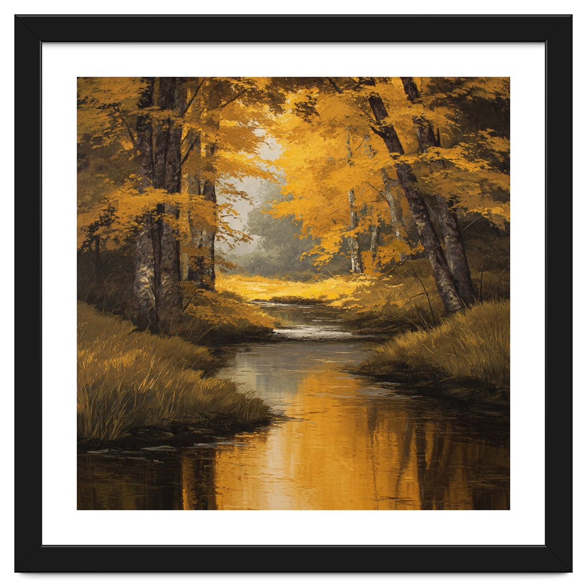 Golden Autumn Forest River