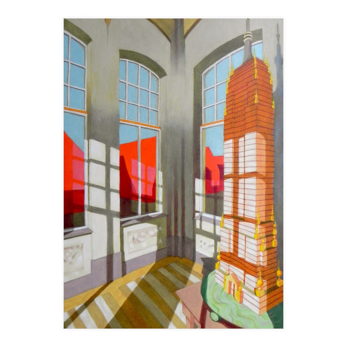 Abandoned room with the Empire State Building (Print Only)