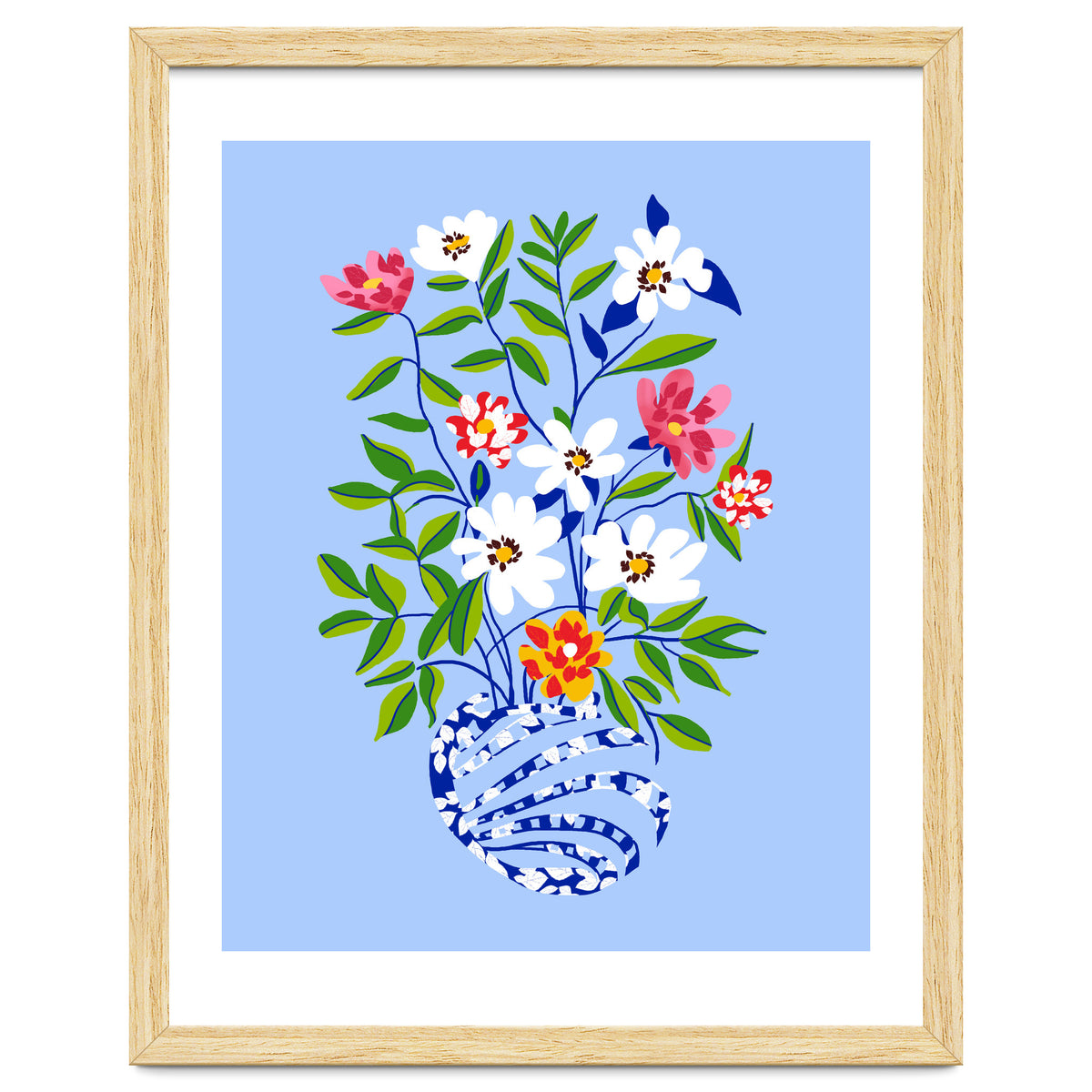 The Floopy Planter, Abstract Flower Pot Illustration, Pop Bohemian Eclectic Botanical, Flower Colorful Blossom