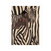 Woman And Zebra In Bold Stripes (Print Only)