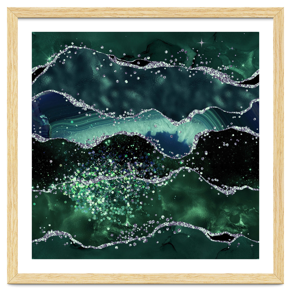 Emerald Glitter Agate Texture 05