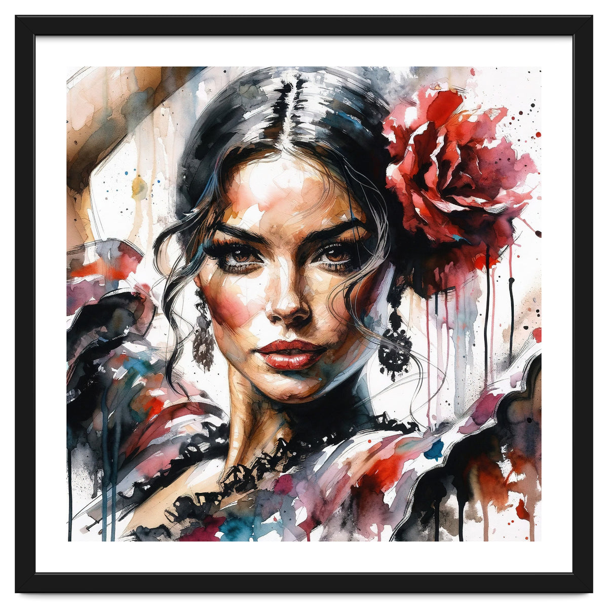 Watercolor Flamenco Dancer #2