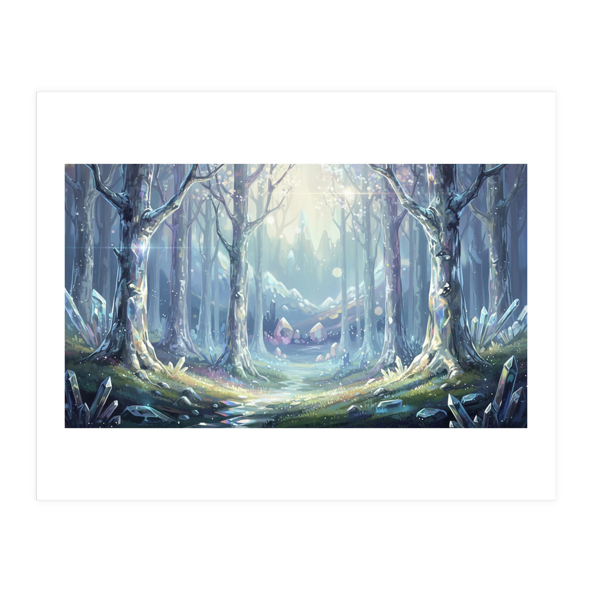 Crystal Forest: Ethereal Fantasy Landscape (Print Only)