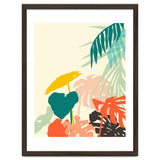 Tropical Nature, Botanical Pastel Jungle Plants Illustration, Minimal Bohemian Palm Monstera Forest thumbnail