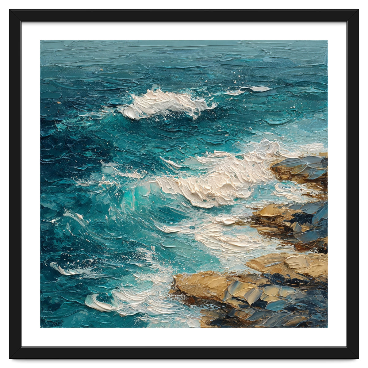 Dynamic Coastal Swell with Sculpted Turquoise Waves