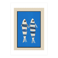 Minimal Fish On Blue (Print Only)