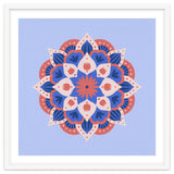 Mandala flower - blue and coral thumbnail
