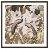 Vintage Sepia Exotic Peacocks Jungle thumbnail