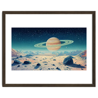 Alien Horizon: Saturn-Inspired Planetary Landscape