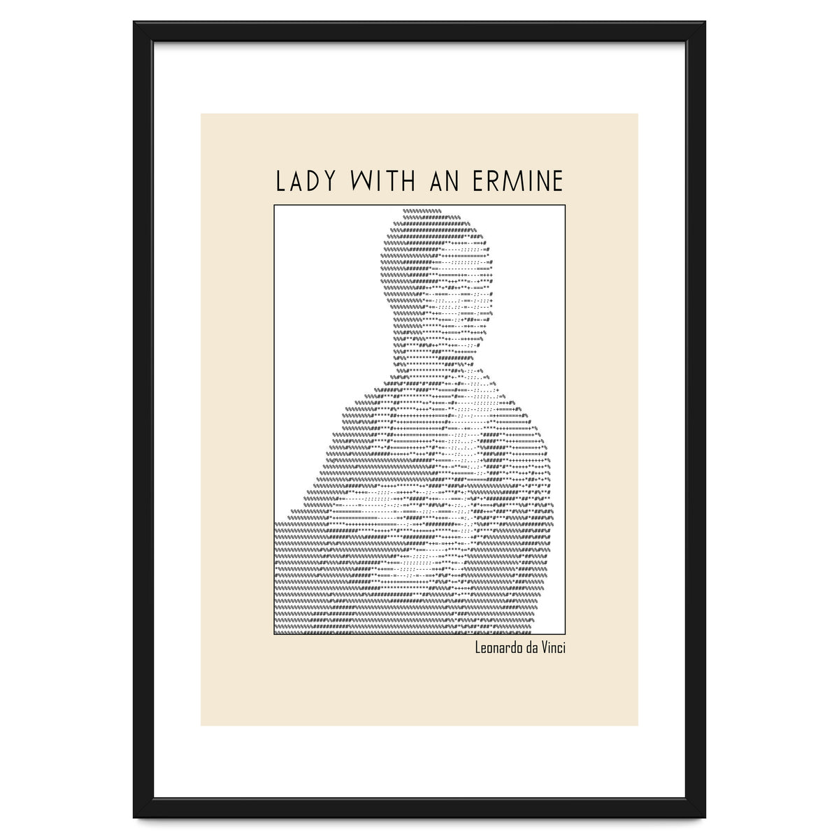 Lady With An Ermine – Leonardo Da Vinci Ascii Art