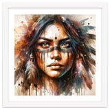 Powerful Tribal Warrior Woman Masked Gaze thumbnail