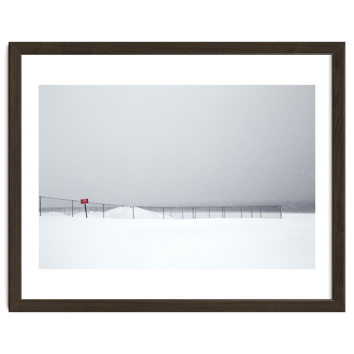 Fence in the winter seascape