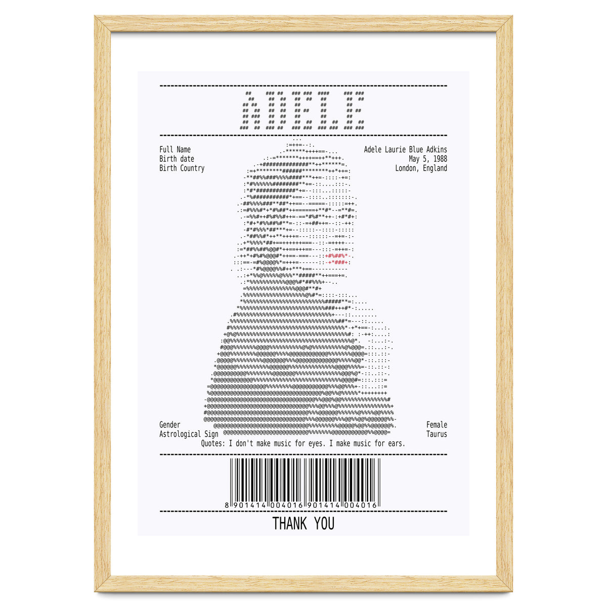 Receipt Art Adele
