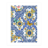 Sicilian Italian Tiles Butterflies And Flowers (Print Only) thumbnail