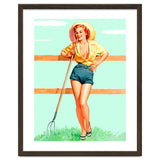 Pinup Country girl Posing With Pitchfork thumbnail