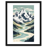 Majestic Alpine Peaks: Organic Modern Landscape Art thumbnail
