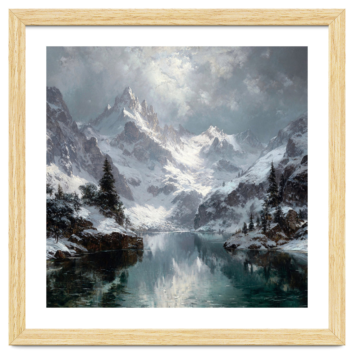 Majestic Snow-Capped Alpine Peaks Reflecting