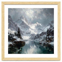 Majestic Snow-Capped Alpine Peaks Reflecting