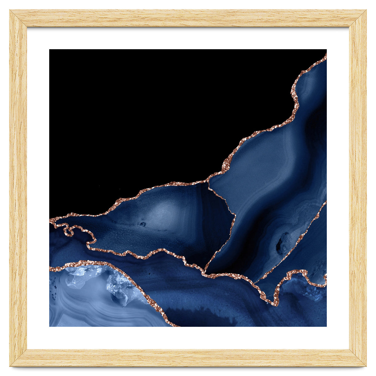 Navy & Rose Gold Agate Texture 03