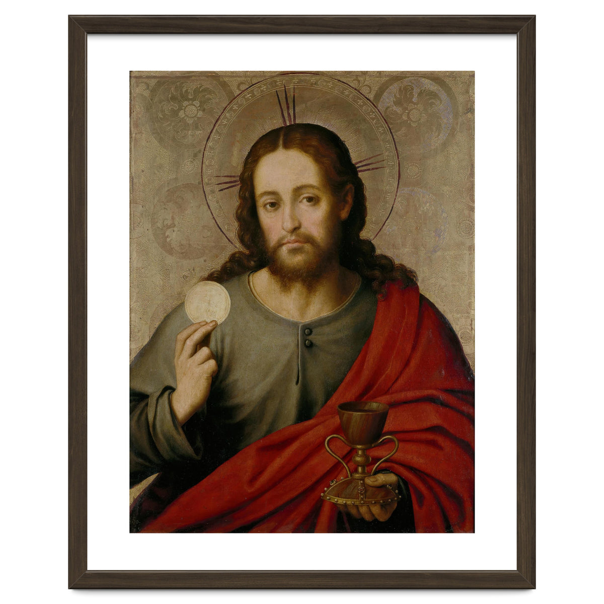 Juan de Juanes / 'The Saviour', 1545-1550, Spanish School, Oil on panel, 73 cm x 49 cm, P00845.