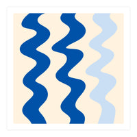 Squiggly Lines - blue and cream (Print Only)