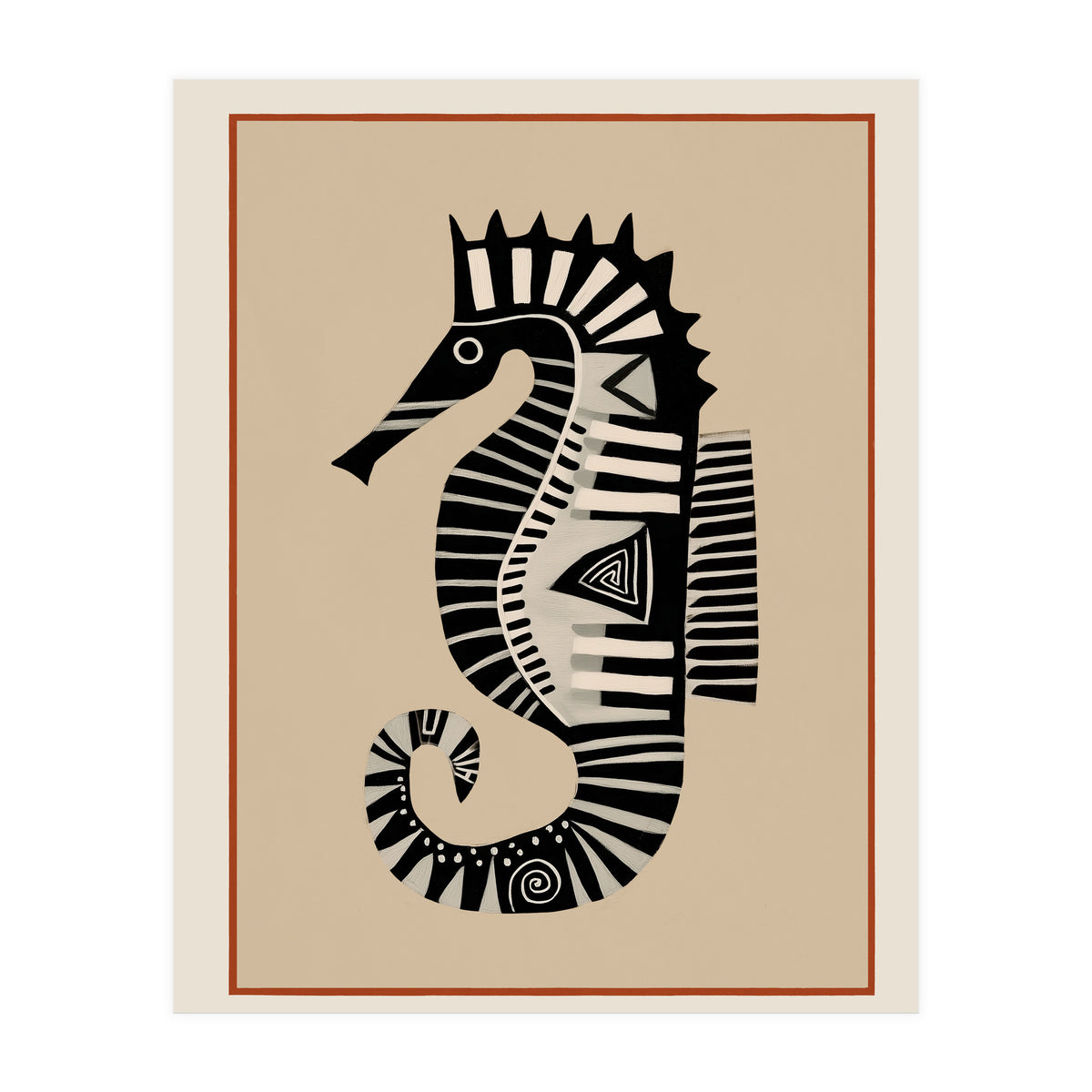 Striped Seahorse II (Print Only)