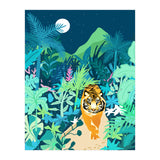 Tiger Walk, Bohemian Jungle Maximalist Nature, Botanical Forest Plants Moon Wild Animals (Print Only) thumbnail