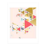 Gold Abstraction, Abstract Eclectic Colorful Geometrical, Blush Pastel Metallic Chic Graphic Design (Print Only) thumbnail