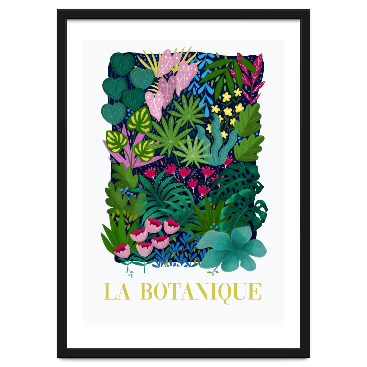 La Botanique, Botanical Garden, Colorful Jungle Print, Boho FLower Market