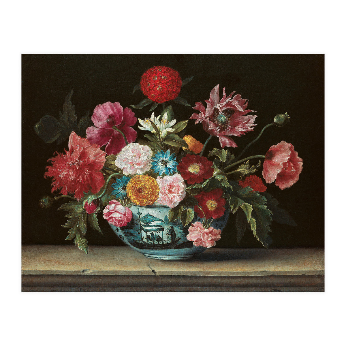 Jacques Linard (París (?), c. 1600-Paris, 1645). Chinese Bowl with Flowers (1640). Oil on canvas.... (Print Only)