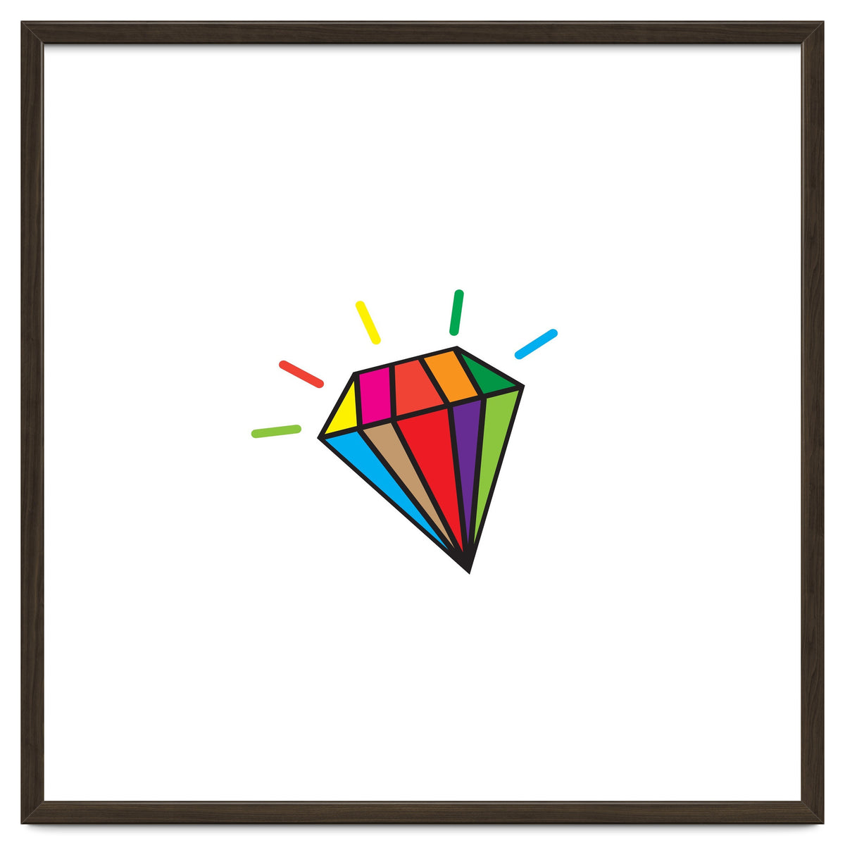 Rainbow colorful diamond