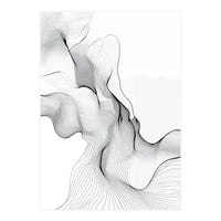 Abstract Black And White Flowing Lines (Print Only)