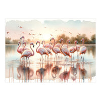 Serene Flamingo Sunrise (Print Only)