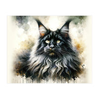 Majestic Long Haired Cat Portrait (Print Only)