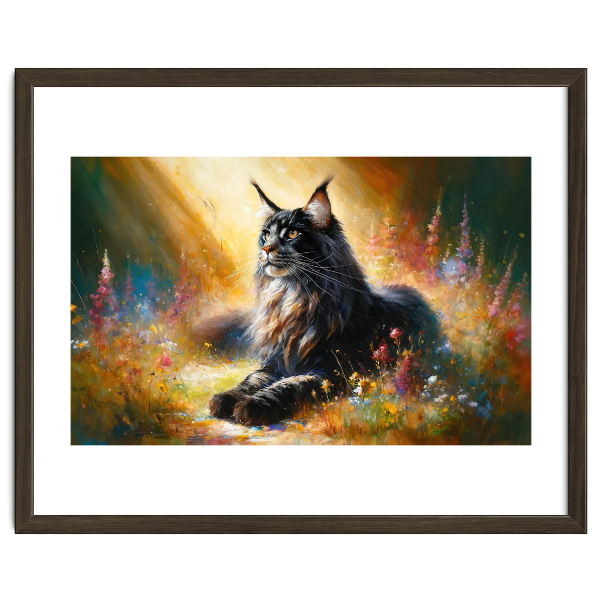 Majestic Lynx In Blooming Meadow