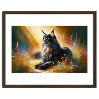Majestic Lynx In Blooming Meadow