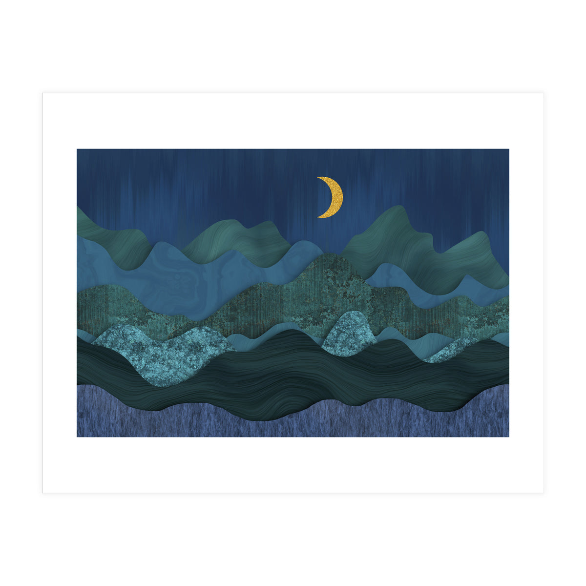 Abstract Landscape Moody Moonrise (Print Only)