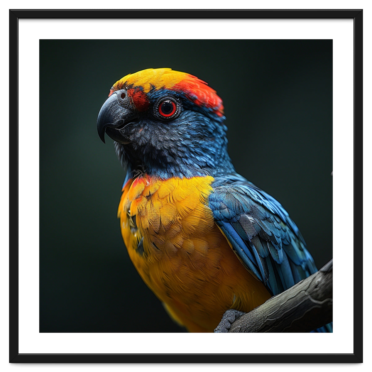 Close Up Colorful Parrot Perched On A Branch